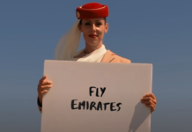 Реклама на высоте от Emirates Аirlines