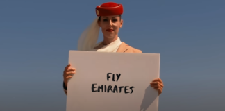 Реклама на высоте от Emirates Аirlines