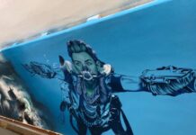 В Украине появилось рекламное граффити по игре Horizon Forbidden West