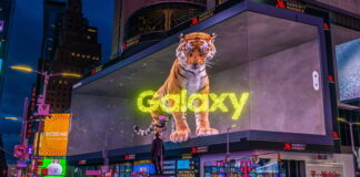 Samsung запустила 3D билборд с тигром