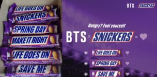 Mars запустил продажи Snickers совместно с BTS