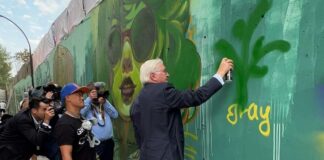 В Бишкеке появился мурал, в создании которого принял участие президент Германии