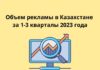 Объем рекламы в Казахстане за 1-3 кварталы 2023 года