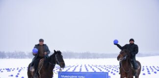 В Казахстане высадили поле из 1000 футбольных мячей