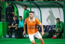 Команда ФК «Атырау» сыграла на матче в футболках «Нет места домашнему насилию»