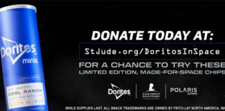 Doritos отправил чипсы в космос, чтобы привлечь внимание к теме лечения детского рака