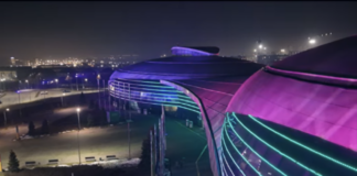 Halyk Arena засияла по-новому: на ледовом комплексе в Алматы появился медиафасад