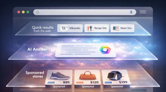 Google меняет структуру AI-выдачи, добавляя рекламные магазины и блок ссылок