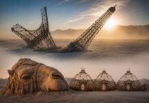 Разбитая Эйфелева башня и казахский аул: что привезли в пустыню на Burning Man