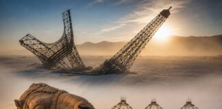 Разбитая Эйфелева башня и казахский аул: что привезли в пустыню на Burning Man