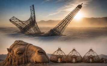 Разбитая Эйфелева башня и казахский аул: что привезли в пустыню на Burning Man