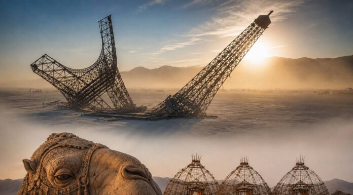Разбитая Эйфелева башня и казахский аул: что привезли в пустыню на Burning Man